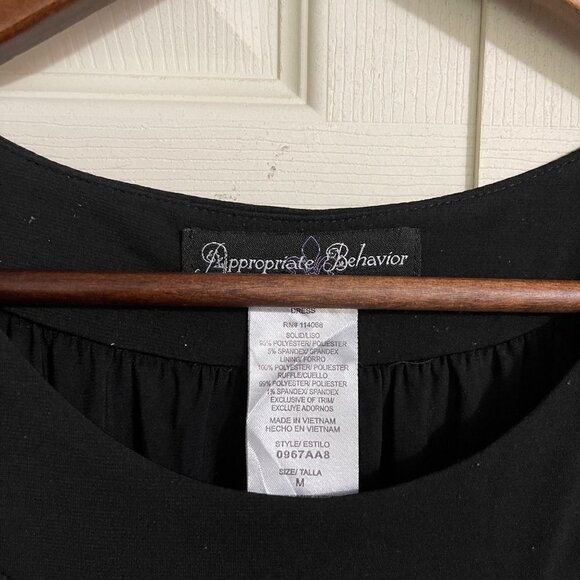 Appropriate Behavior Womens Black Y2K Ruffle Front Sleeveless Shift Dress Medium - Picture 2 of 7